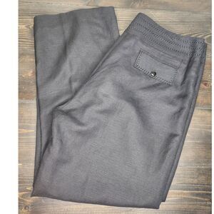 Mercer & Madison Linen Blend Crop Pants Size‎ 8 Black Front Zip Flat Front